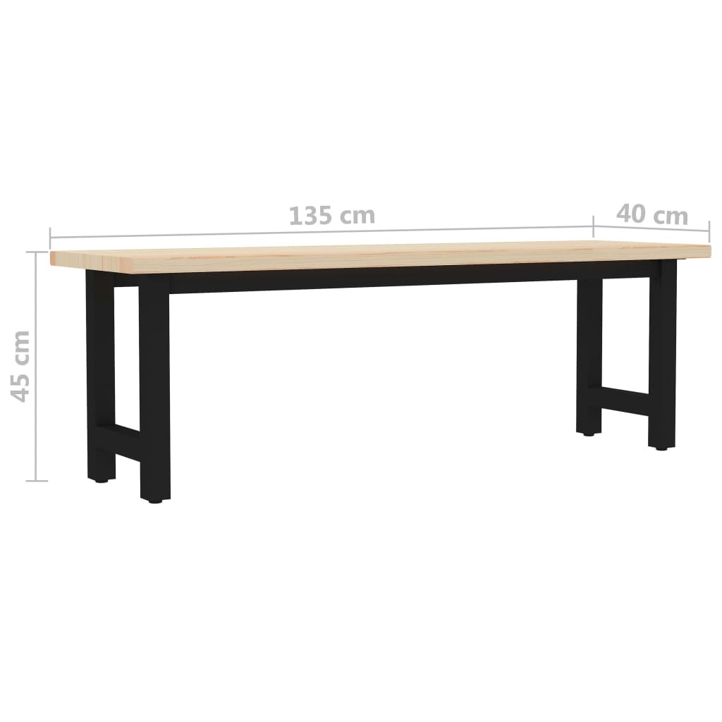 Bench 135x40x45 cm Pinewood